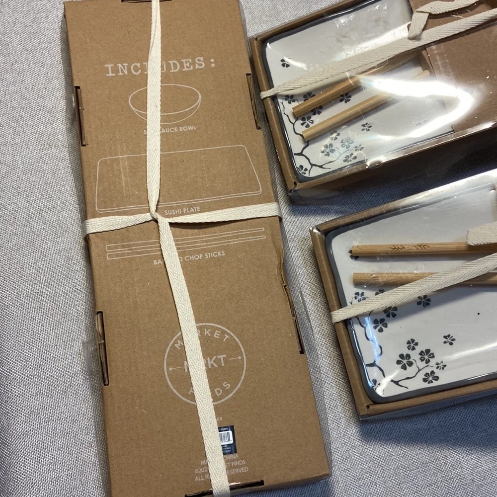 MRKT Market Finds Sushi set. Three boxes of sushi set. New